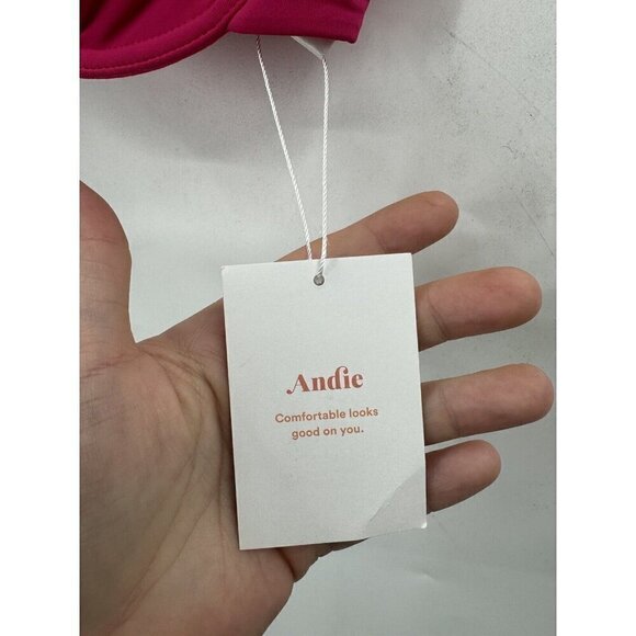 NEW Andie The Bermuda Swim Top Pink Large Preppy Resortwear Beach Vacation - Picture 5 of 11